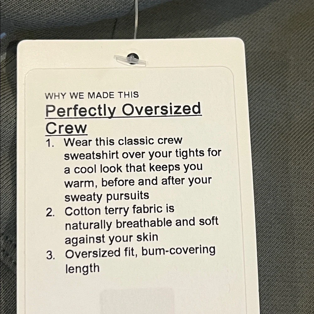 🍋🍋 Lululemon Perfectly Oversized Crew sweatshirt  Size 6 NWT - Picture 5 of 6